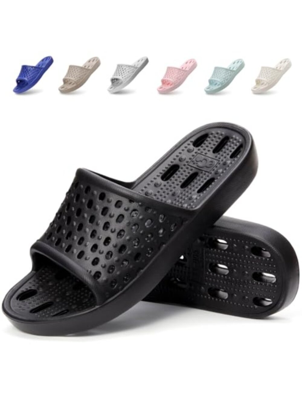 Quick Dry Shower Shoes Non Slip EVA Slippers with Drain Holes